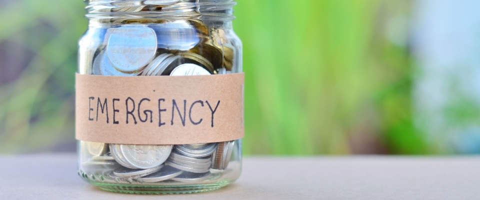 Text reminder about emergency funds, emphasizing their availability for urgent and unexpected expenses.