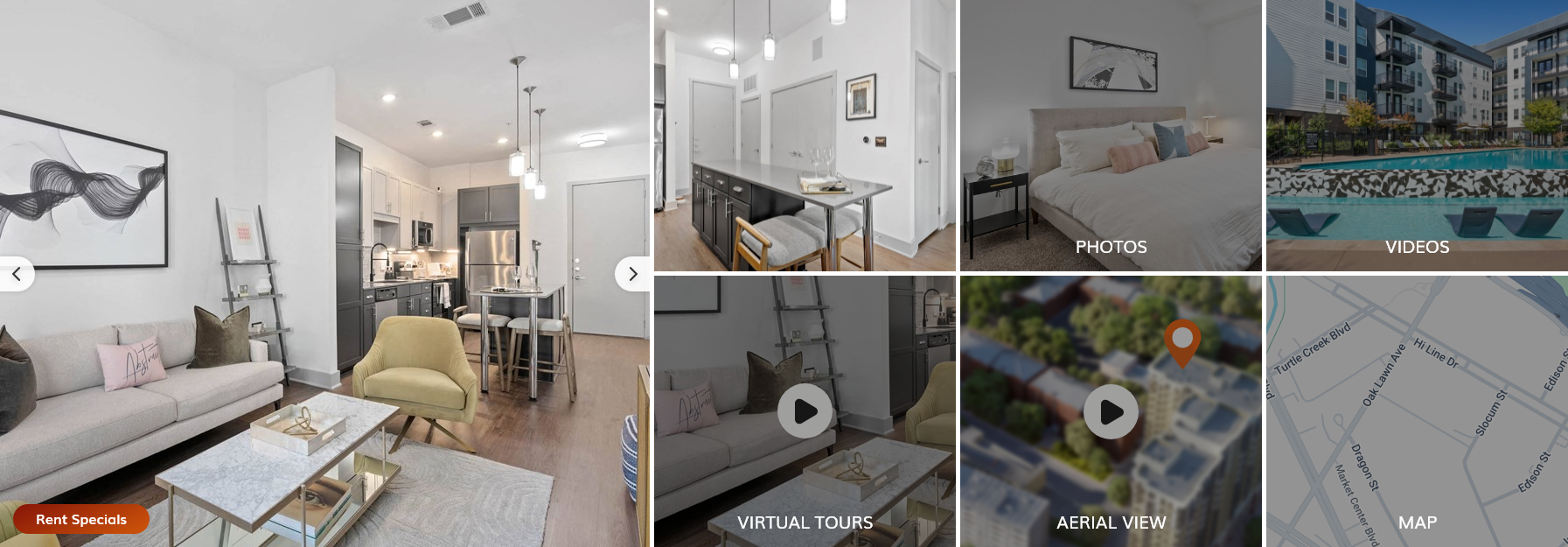 Image of a site photo gallery, showcasing the new features on RentCafe.com.