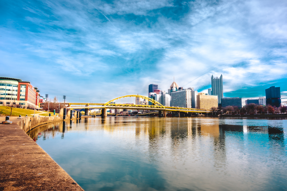 view from north shore over pittsburgh