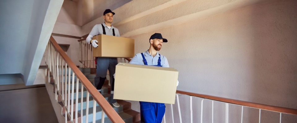 Movers helping someone that's moving in spring.