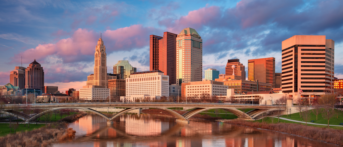 sunset over columbus ohio