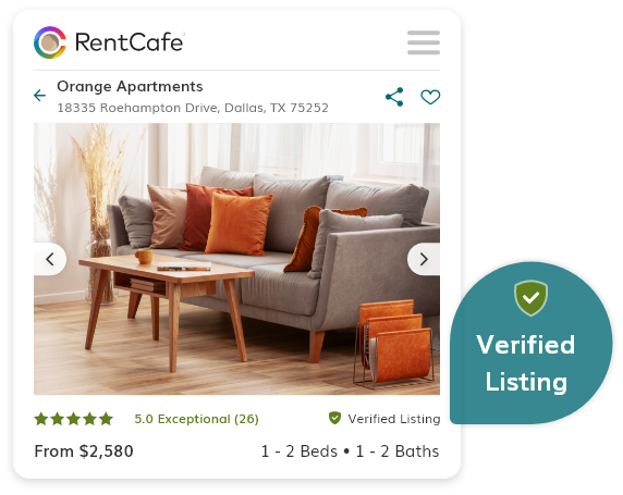 Visual showing the Verified Listings new feature. 