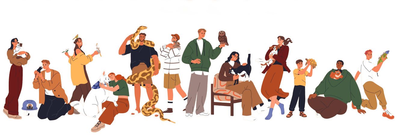 image of people with pets