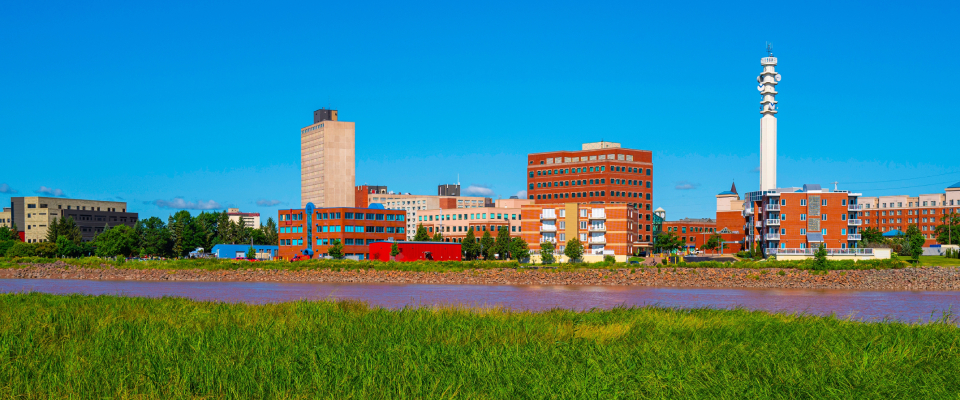 A shot of Moncton, NB, the 2nd most in-demand city for renter interest in Canada in 2025's second quarter.