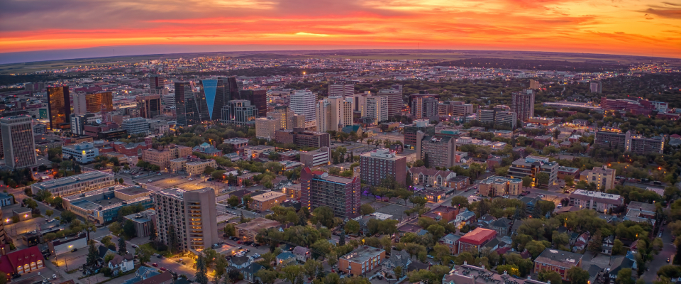 A shot of Regina, SK, the 9th most in-demand city for renter interest in Canada in 2025's second quarter.