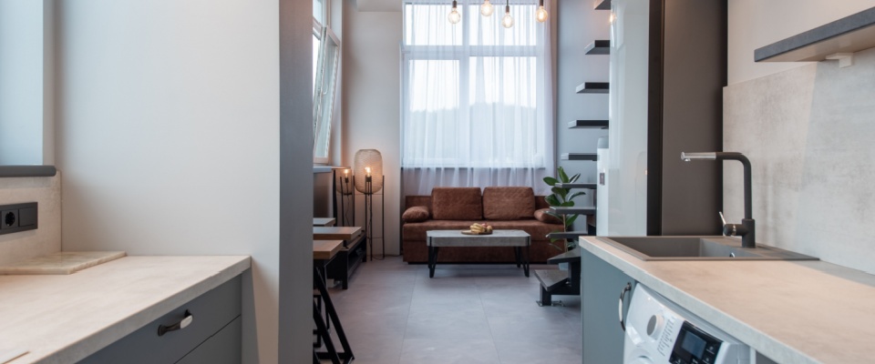 An open floor plan.