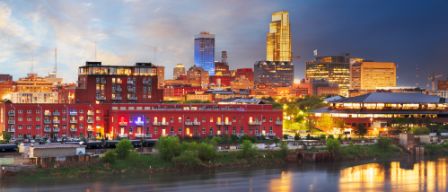 omaha skyline at dusk