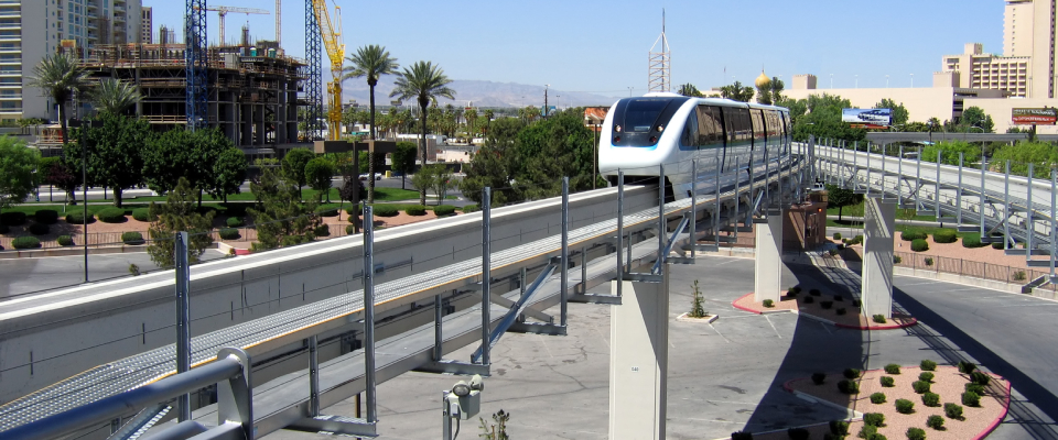 The monorail is one of the main methods of public transit in Las Vegas.