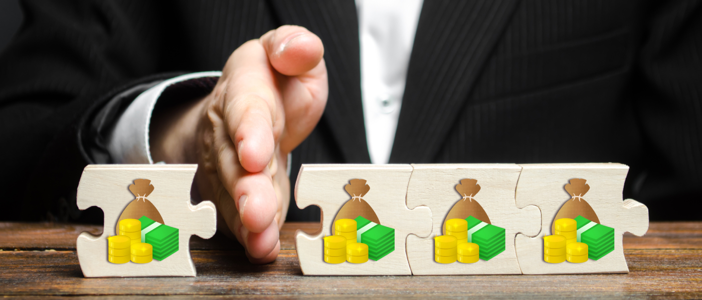 A person separating a puzzle piece with money on it from the others, signifying the process of issuing security deposit deductions.