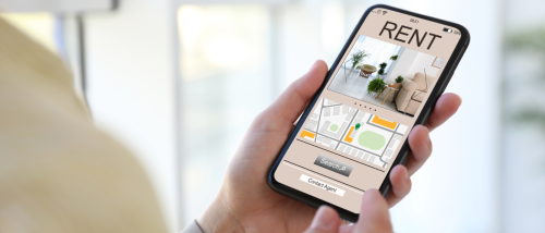 An apartment search website open on a smartphone, symbolizing how rental pre-qualification gives renters a head start when finding their next home.