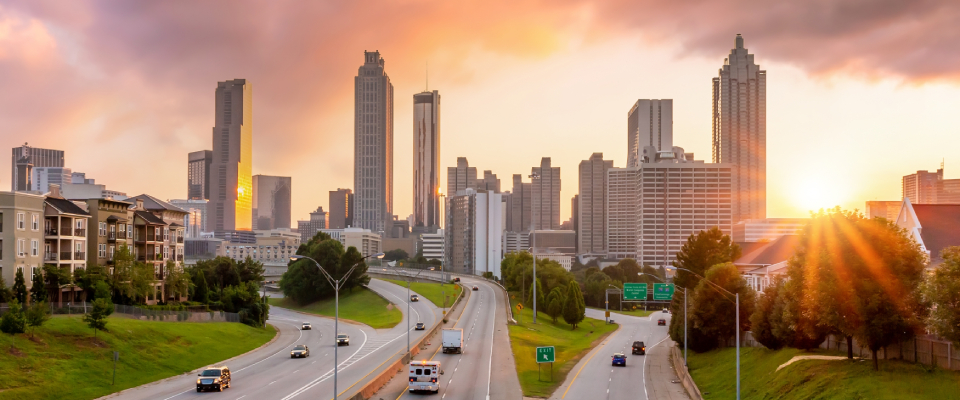 view of atlanta skyscrapers