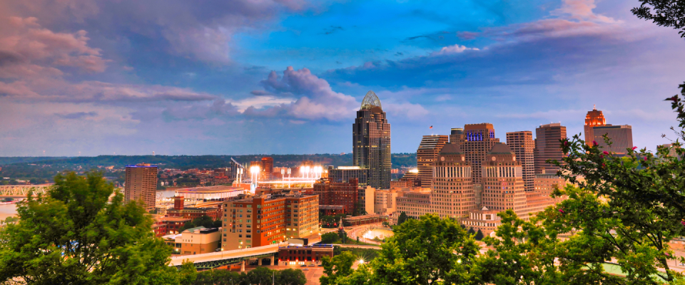 skyline of Cincinnati, top city for renter engagement 