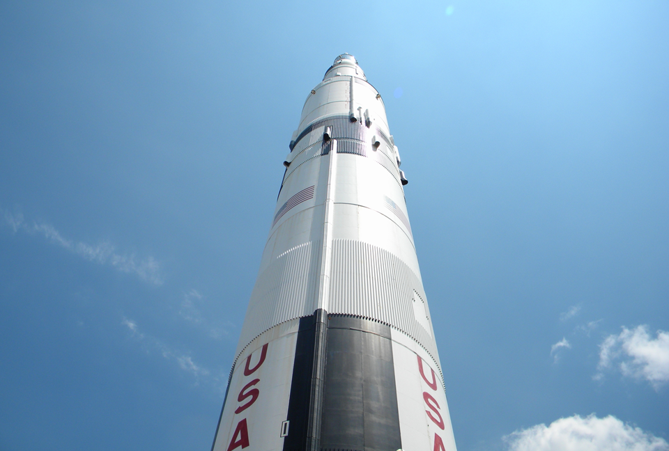 saturn v rocket at the us space center in huntsville alabama