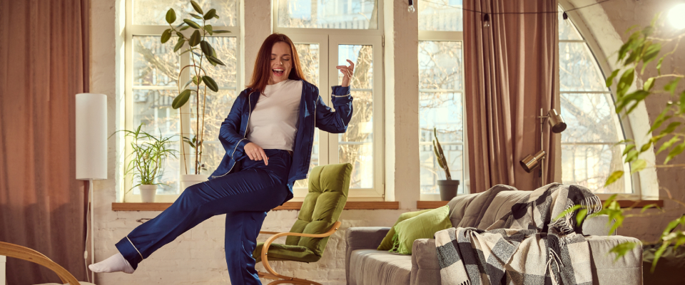 A person enjoying the peace of living alone.