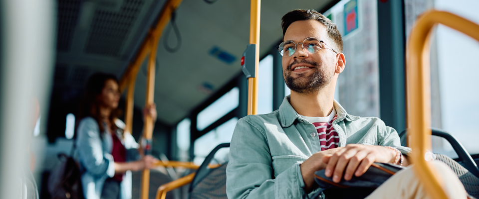 A person using public transport to get around the city.