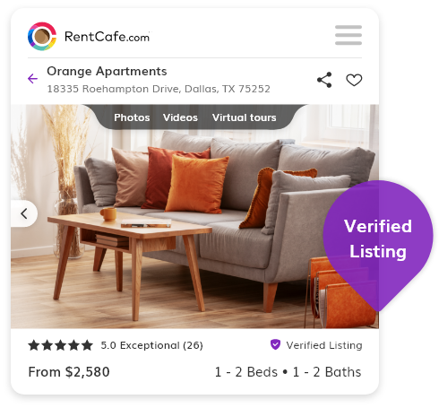 Visual of the Verified listings label, one of the new features introduced this year. 