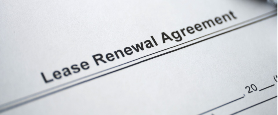 Close-up of a lease renewal agreement, reflecting how apartment building renovation can affect rental terms and tenant decisions.