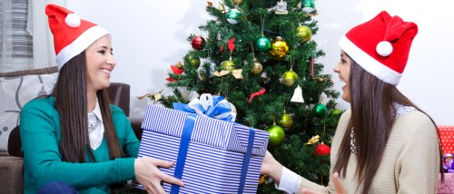 A gift exchange during the holidays while living with roommates.