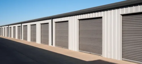 row of outdoor units in self storage facility