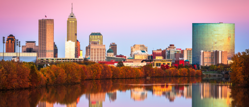 view of indianapolis at dusk