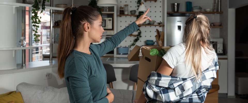 One person stays after their roommate stops paying rent.