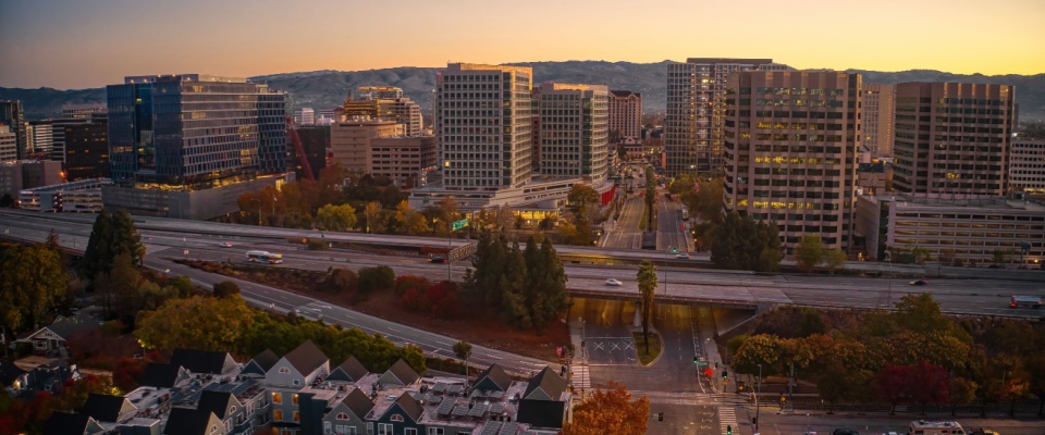Aerial sunrise view of San Jose, California, highlighting one of the top cities to watch for innovation, growth, and urban living.