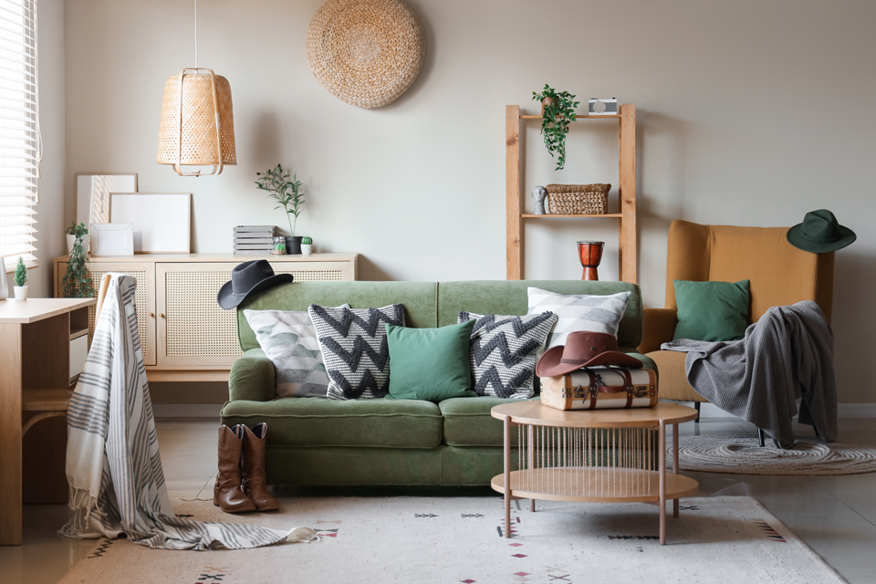rustic elements in living room design