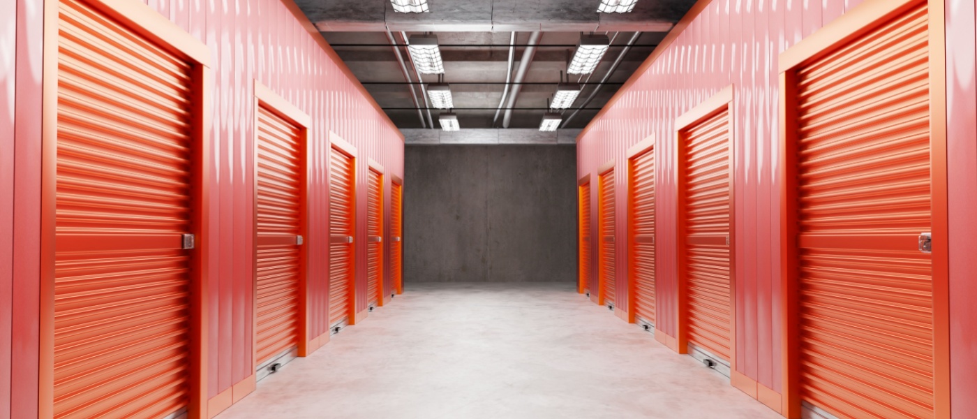 interior of self storage unit corridor