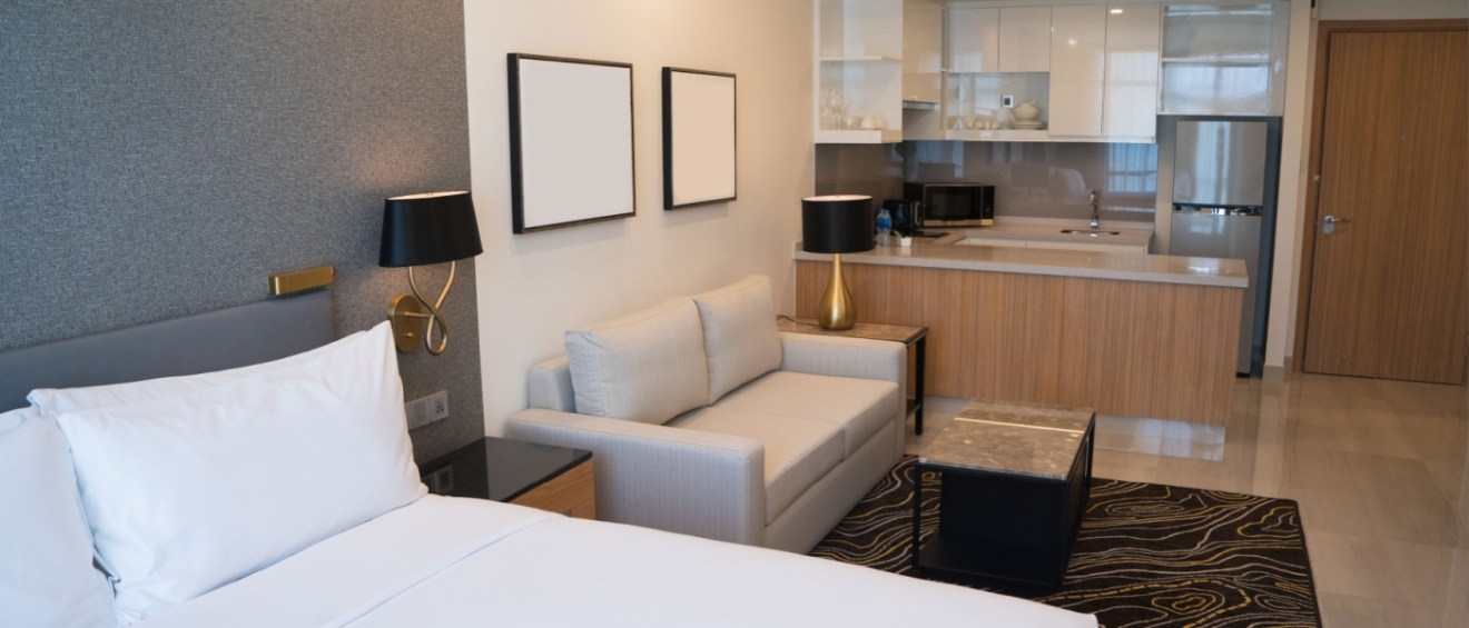 Studio vs. 1-bedroom apartment comparison.