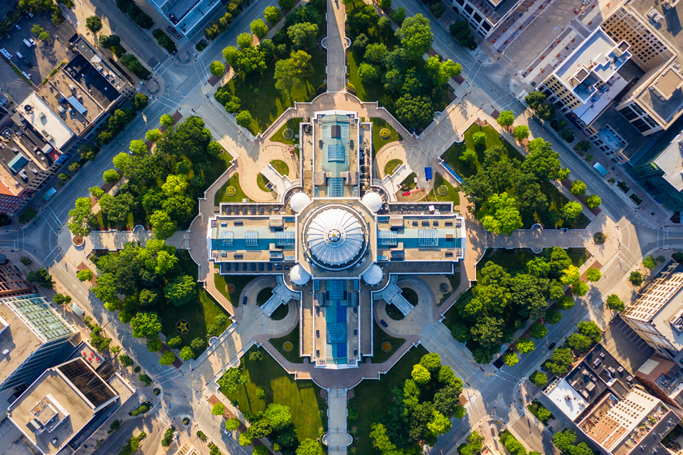 aerial view of madison wi parks