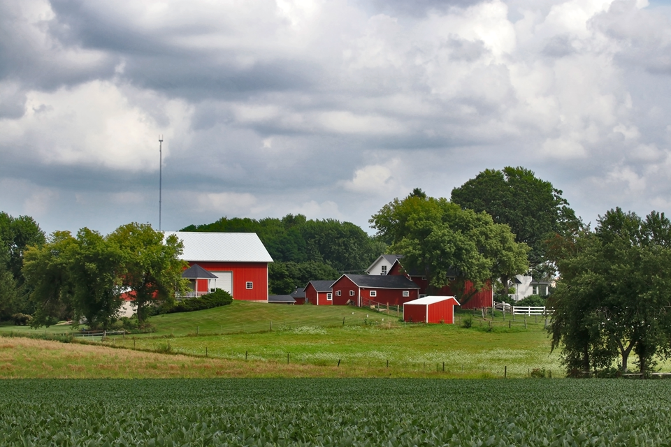 rural area with farms near madison wi