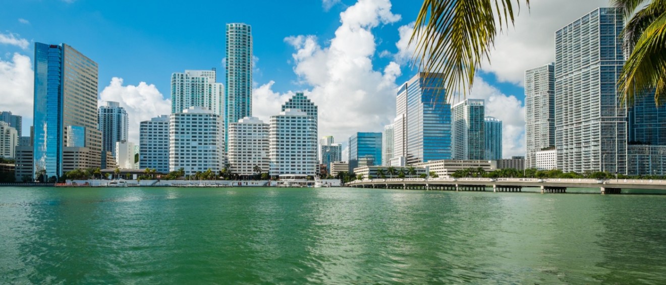 View of downtown Miami to illustrate security features for downtown apartments.