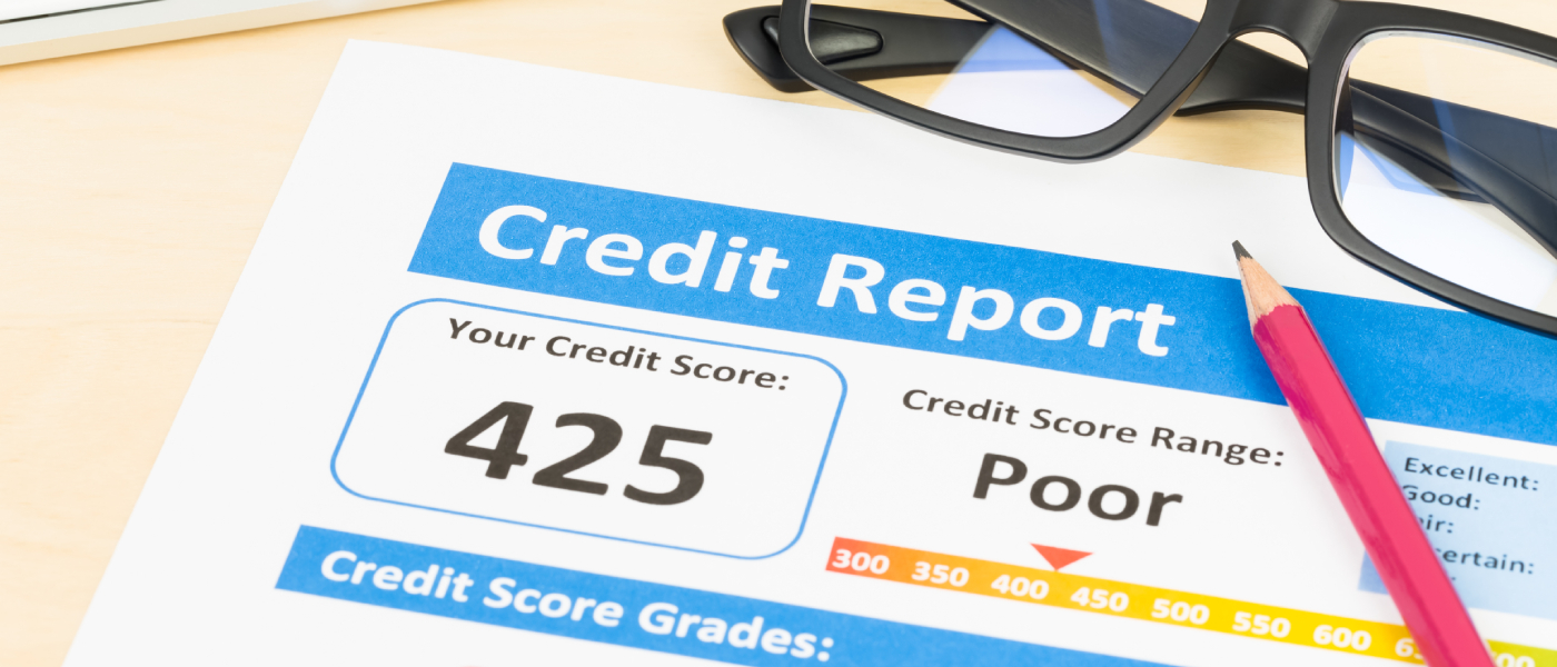 A photo of a credit report sheet.