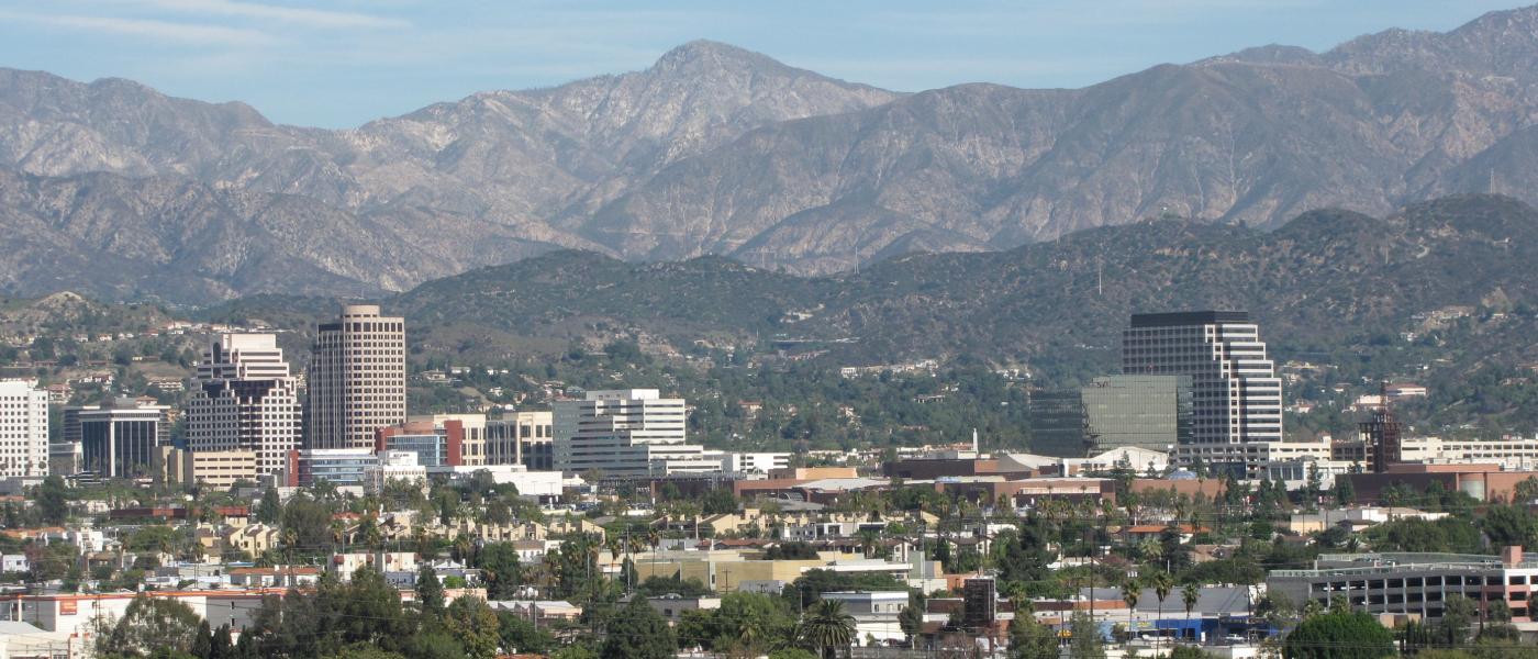 A shot of downtown Burbank, CA, a city where renters should look at these affordable neighborhoods with rents below the city average.