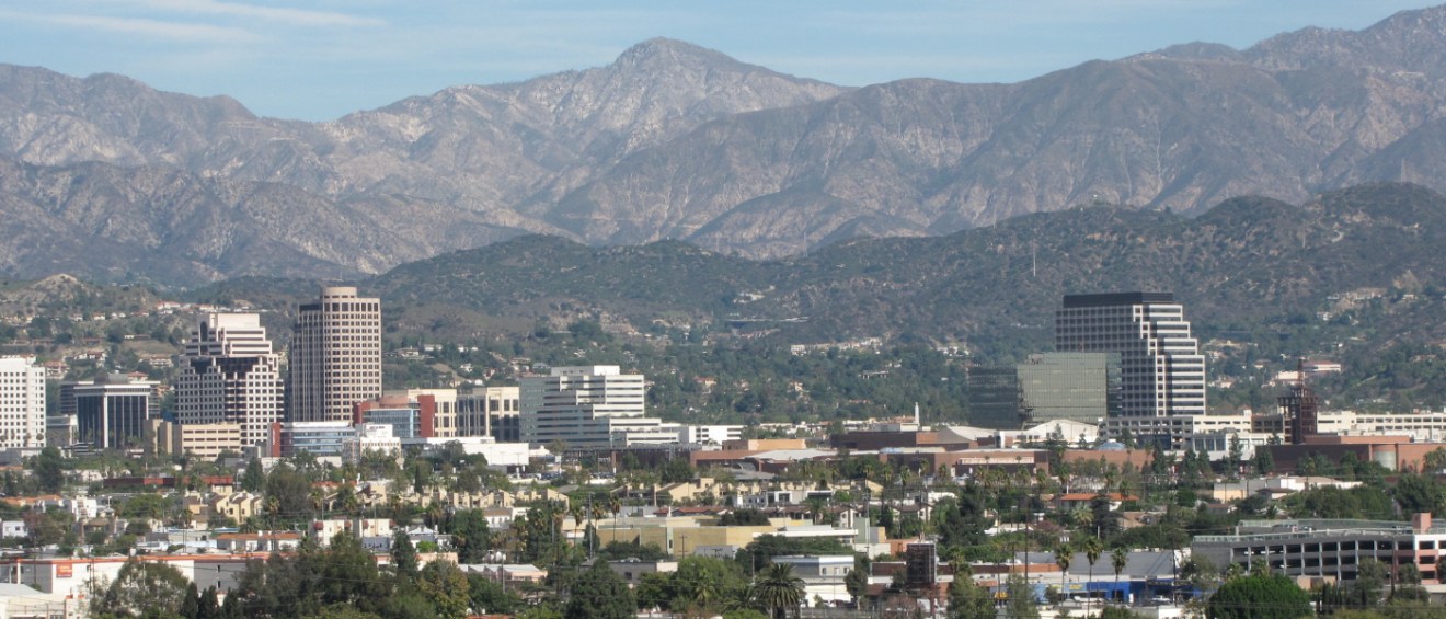 A shot of downtown Burbank, CA, a city where renters should look at these affordable neighborhoods with rents below the city average.