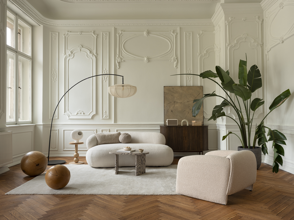 modern living room design with biophilic elements