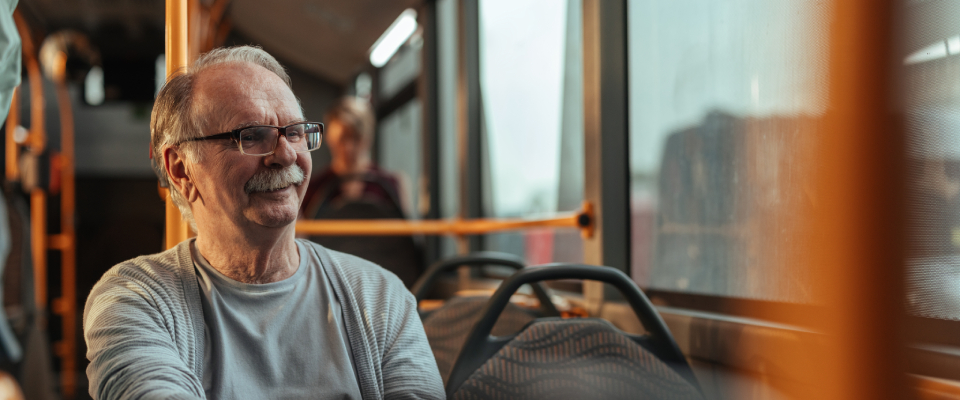 A person using public transit to get around town.