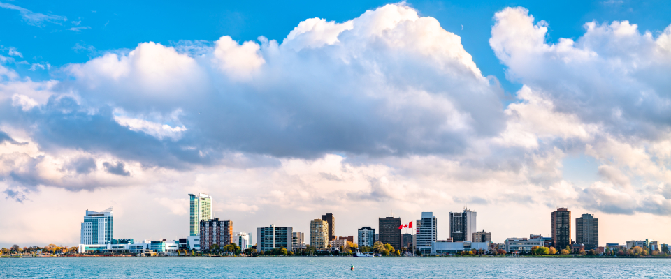 A panorama of Windsor, ON, an in-demand city for renter interest in Q2 2026