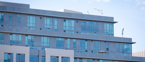 A modern apartment building in Silicon Valley to illustrate it being one of the hottest markets in the early renting season 2026.