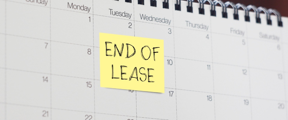 Lease termination document displaying the words "End of Lease," illustrating the rental process and lease considerations for apartments in Surprise.