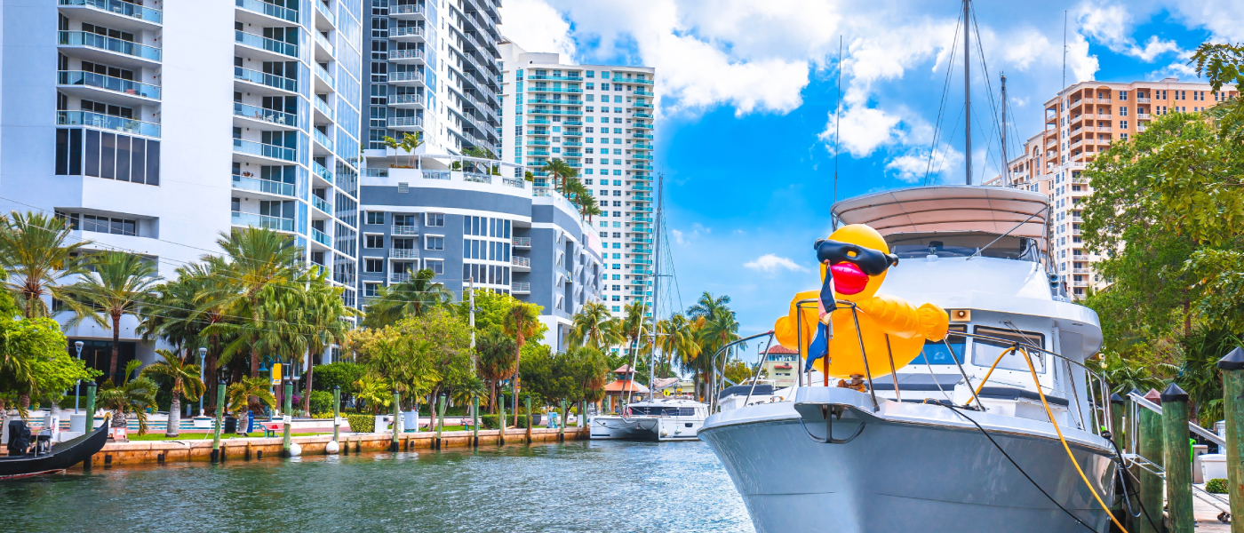 A waterfront photo of downtown Fort Lauderdale, FL, a city where renters have plenty of public transit options.