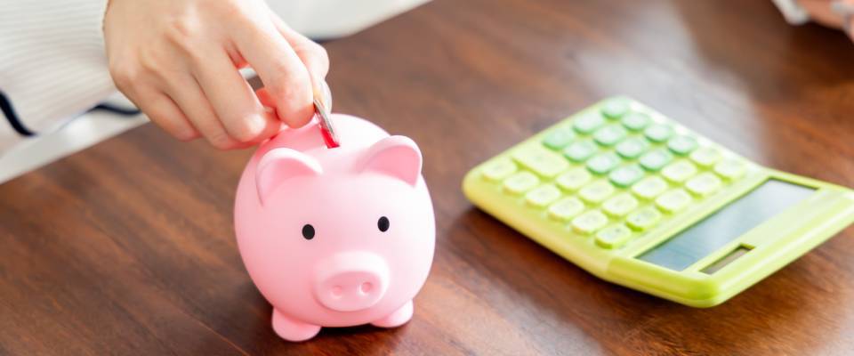 Close-up of a woman saving money while considering a co-sign option.